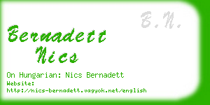 bernadett nics business card